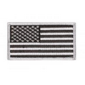 Black/ Silver US Flag Embroidered Military Patch